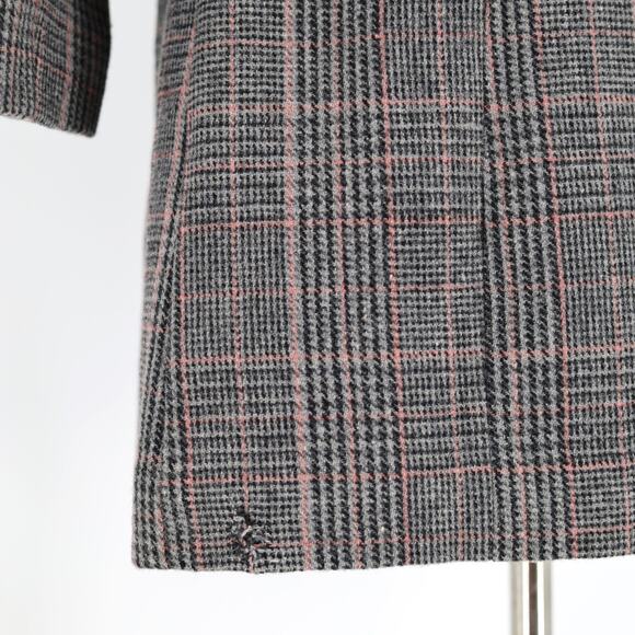 INC Int. Concepts Women Grey Plaid Wool Blend Classic Warm Walker Coat Size S - Picture 5 of 8